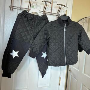 Mikk-Line Kids 104cm 3-4 boys  Quilted Jacket Pants Set Reflective Windproof